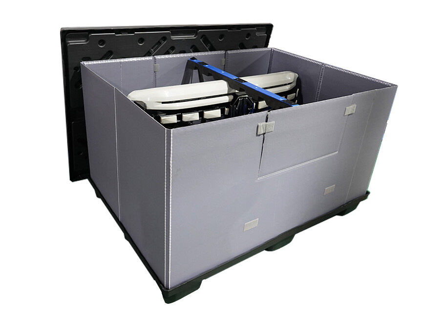 Паллетные коробки с пластиковыми стенками