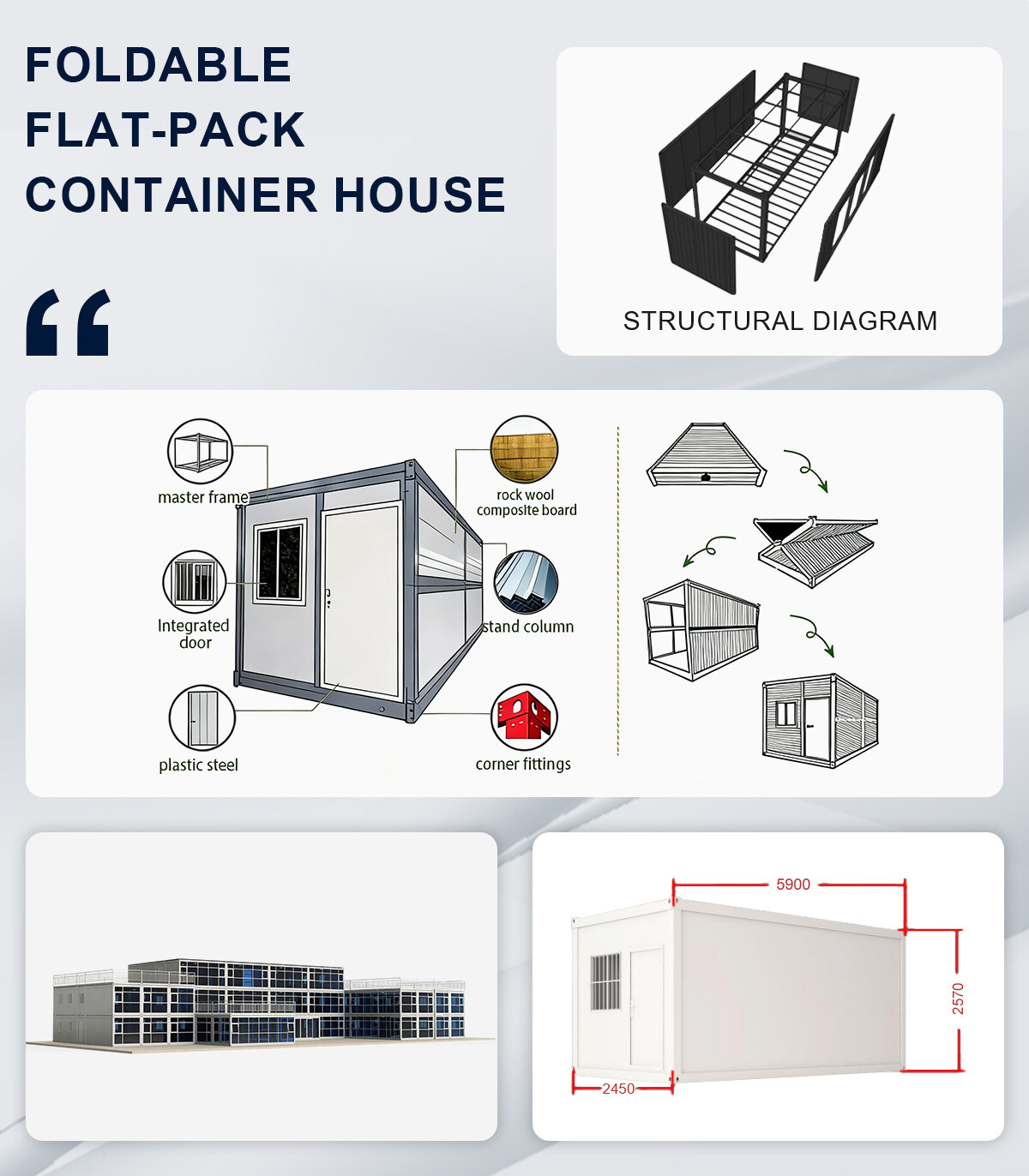 1 Foldable Flat-Pack Container House Structural Drawings