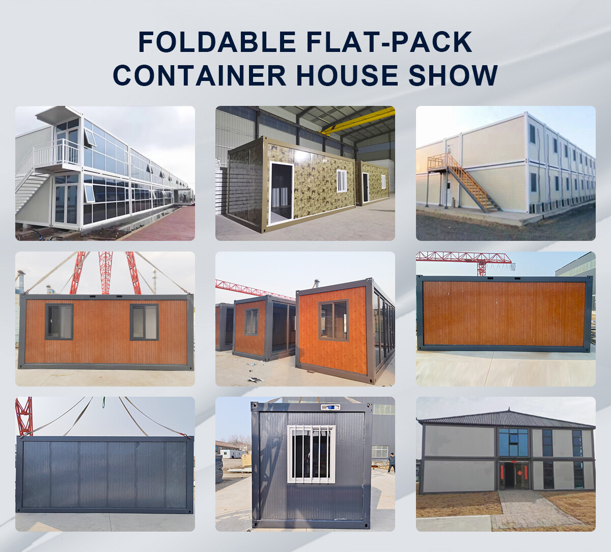 3 Foldable Flat-Pack Container House Finished Product Display Diagrams