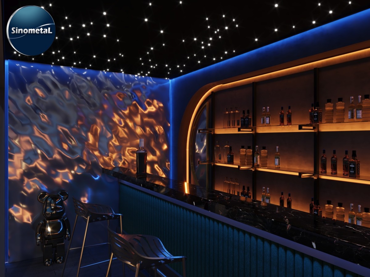 Cool bar counter design of container bar