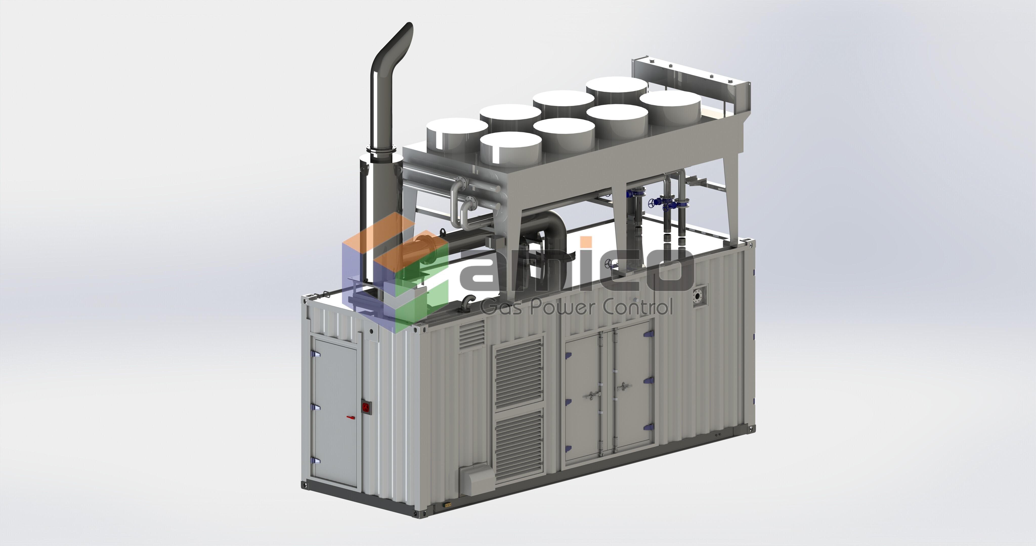 Генераторная установка мощностью 1200 кВт (один блок) на природном газе