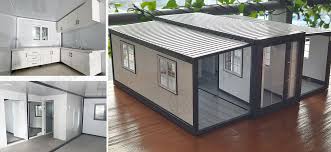 Chambre Préfabriquée Extensible Pliable Latéralement Pliable 20Ft Shipping Container House