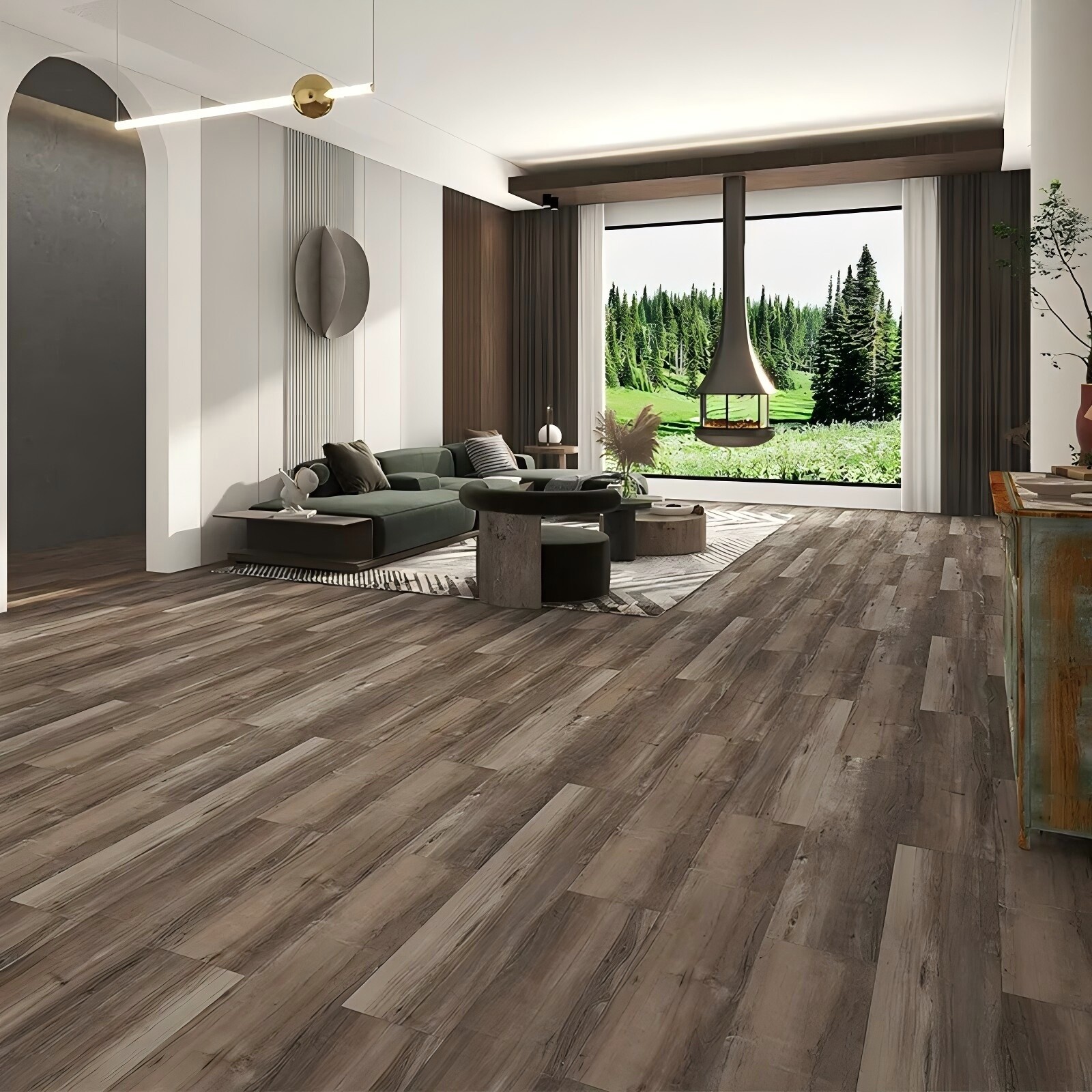 4mm, 4.5mm, 5mm, 5.5mm, 6mm, 7mm, 8mm PVC click lock wooden anti-slip Spc floor office decoration