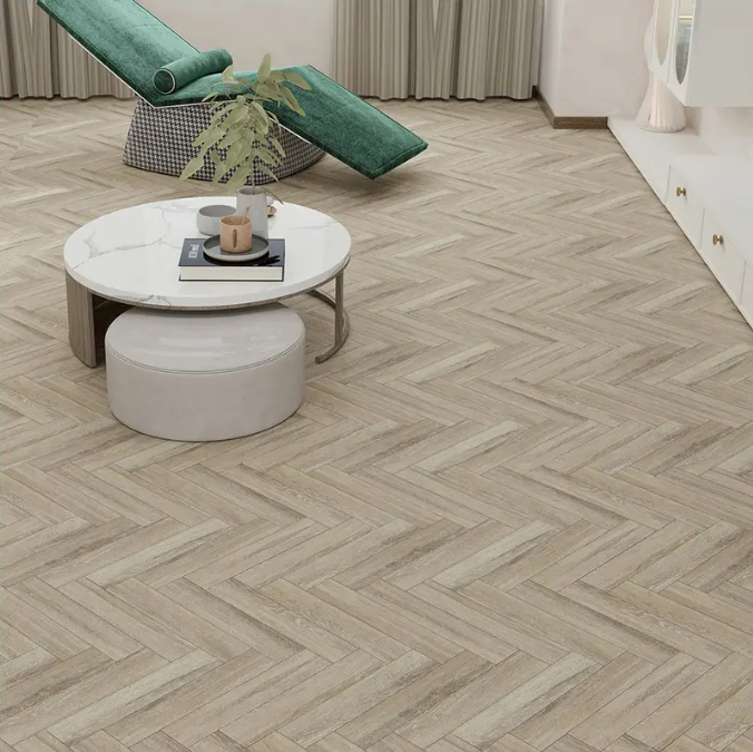 Wear-resistant herringbone B stone plastic flooring SPC flooring 5mm SPC stone plastic flooring bedroom lock flooring