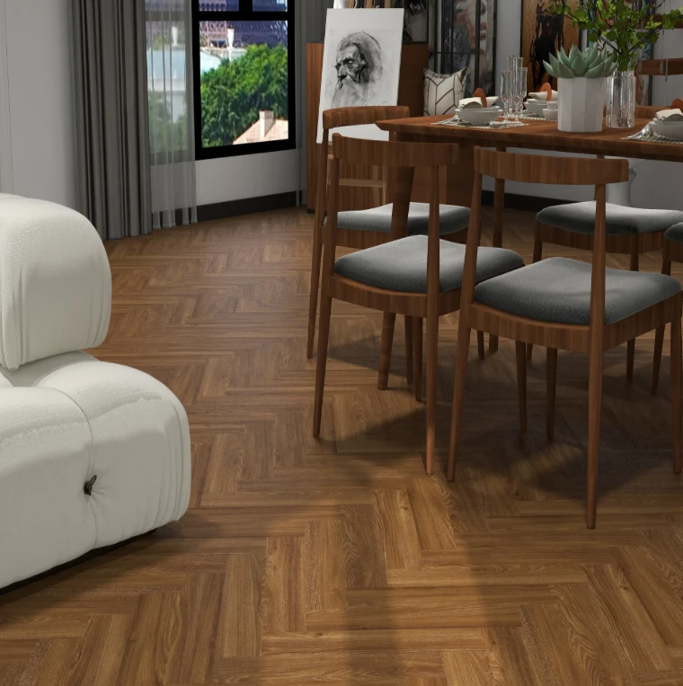 Waterproof 100% eco-friendly interlocking SPC stone plastic flooring wood grain brick wear-resistant apartment use