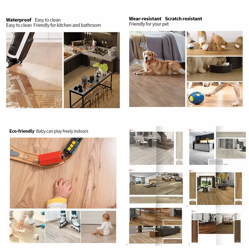 Reception room anti slip stone grain spc flooring vinyl flooring wood plank spc wood flooring