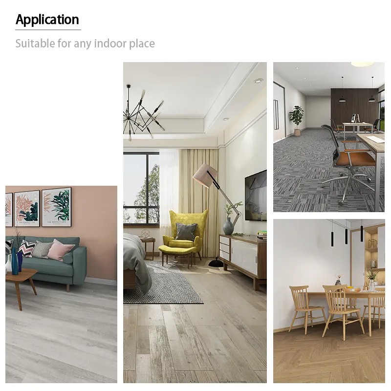 Manufacturer custom size spc stone floor interlocking spc interior flooring