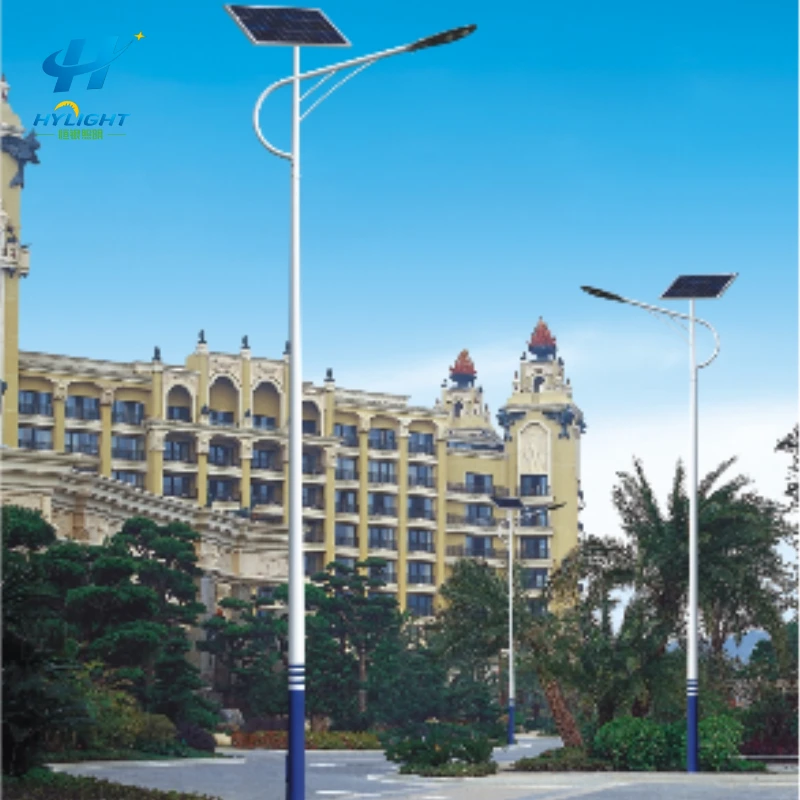 Mât de lampadaire solaire en acier galvanisé pour l'extérieur, sur mesure