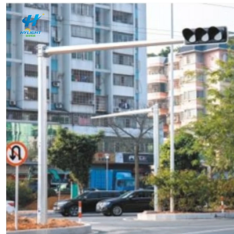 Mât de feux de signalisation 7m Mât de feux de signalisation d'intersection en forme de L
