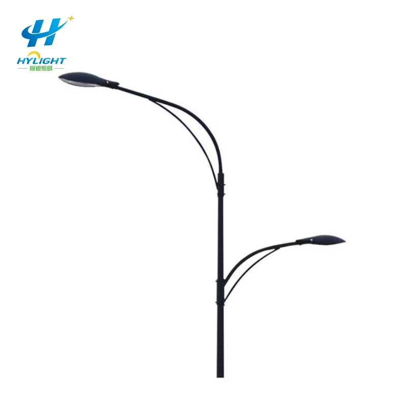 Poste de luz de doble brazo