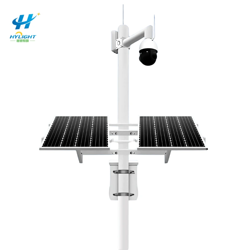 IP67 impermeable de aleación de aluminio 100W farola solar con cámara de circuito cerrado de televisión