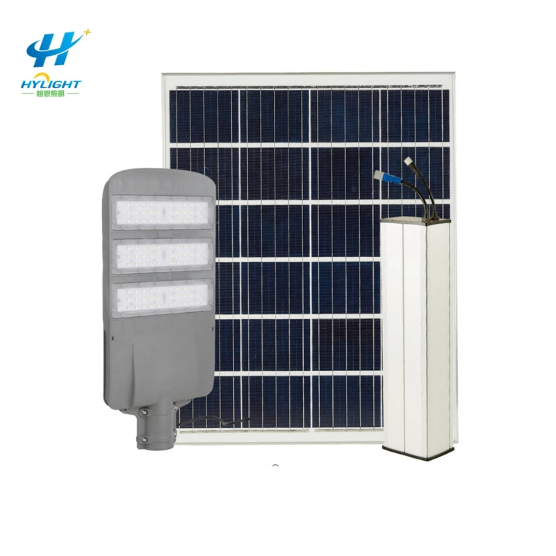 Farola solar todo en dos de 120 W con batería de litio