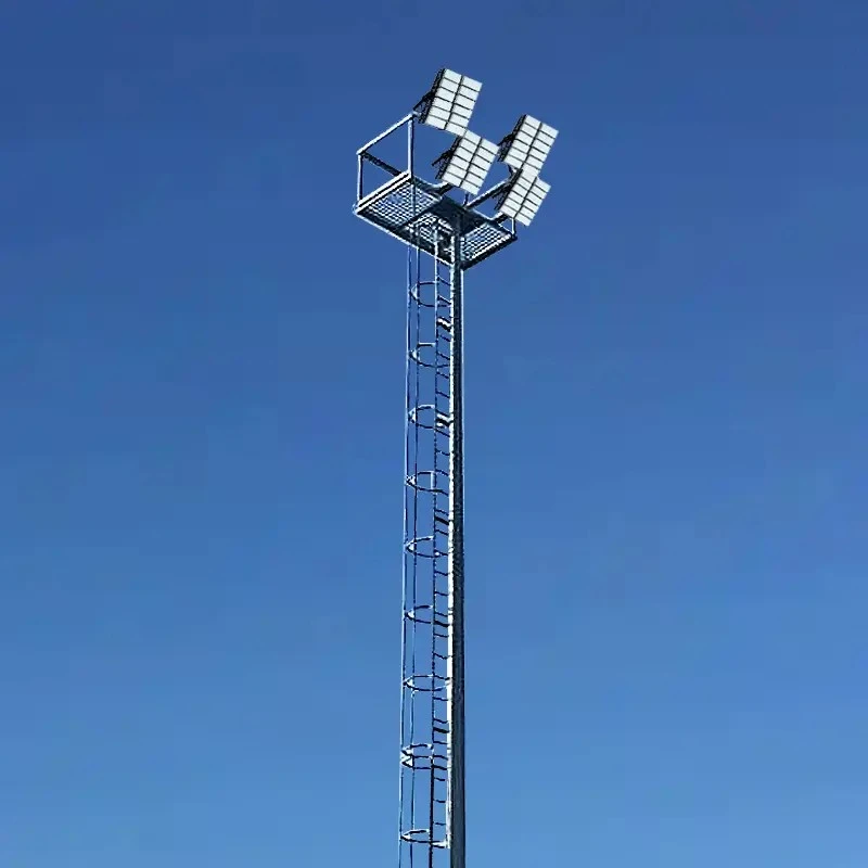 Mástil alto con escalera de jaula de seguridad