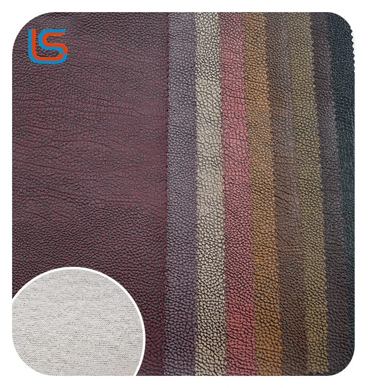 HC#S Distressed Surface Decorative Leather Sofa Soft Packing Fleece Backing Vintage Style Durable
