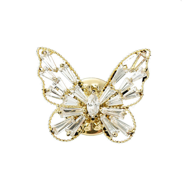 Dress Decoration Butterfly Small Brooch Electroplated Micro-inset Zircon Collar Pin Customized Brooch