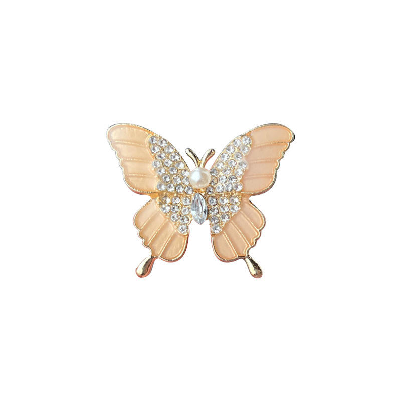 Diamond Studded Pearls Butterfly Brooch Pin Female Delicate Temperament Luxury Elegant Brooches Minimalist Premium Accessories