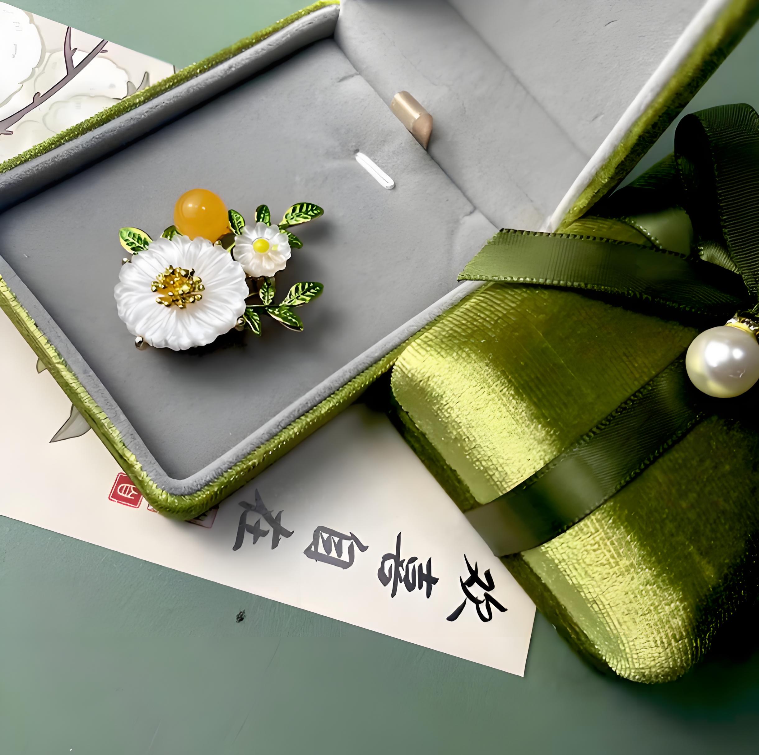 Floral Brooch Advanced Sense Light Luxury Niche Design Anti-slip Button Brooch Small Brooch