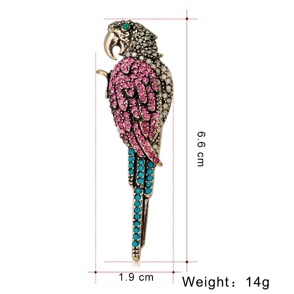 Vintage Rhinestones Parrot Brooches Women Brooch Jewelry Wholesale