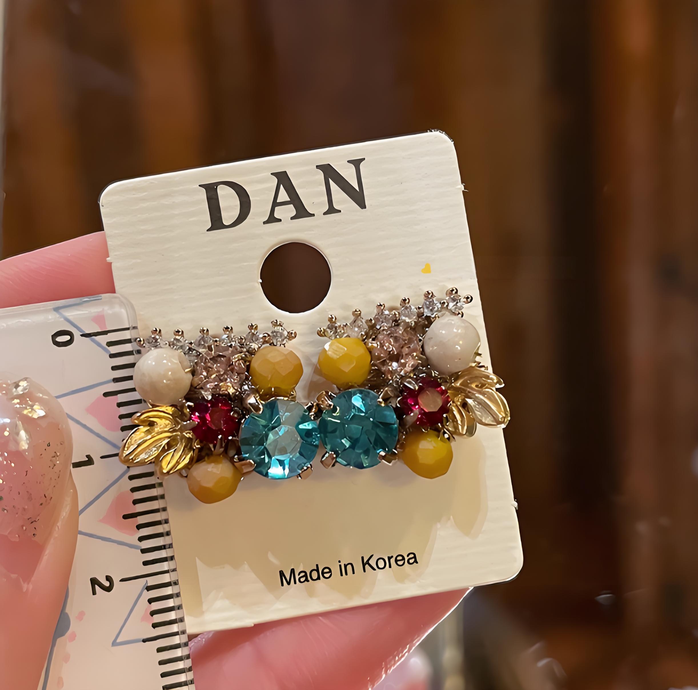 Vintage Heavy Industries colorful beaded earrings niche design stud earrings