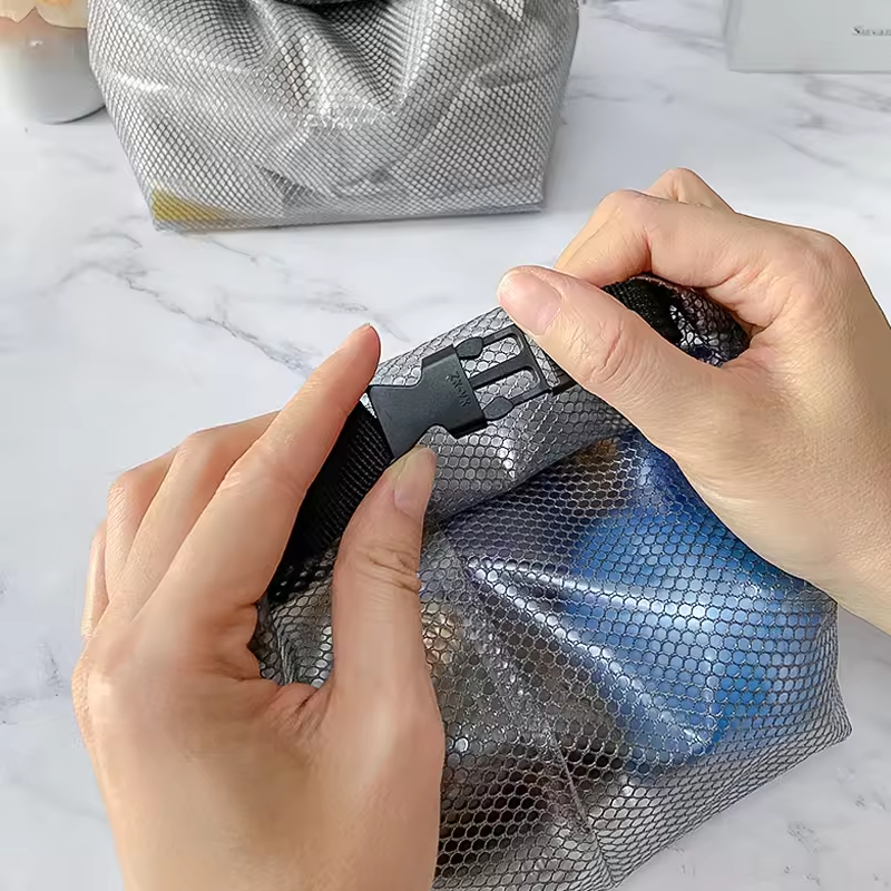 Customizable Transparent PVC Mesh Storage Bag Waterproof Square Bottom Plastic for Swimming Socks and Clothing