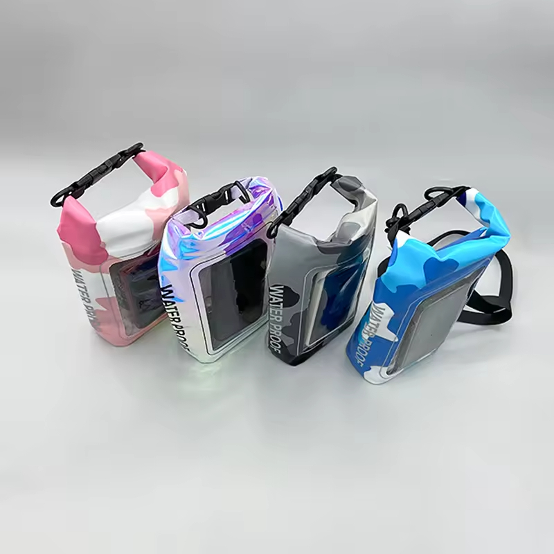 Custom Logo PVC Dry Sack Fashionable Outdoor Sports Beach Transparent Ocean Pack Waterproof Swimming Hiking Backpack Clear Wet