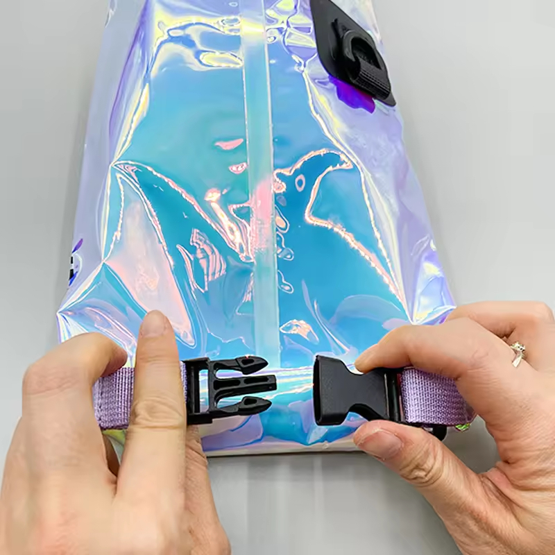 Custom Logo PVC Dry Sack Fashionable Outdoor Sports Beach Transparent Ocean Pack Waterproof Swimming Hiking Backpack Clear Wet