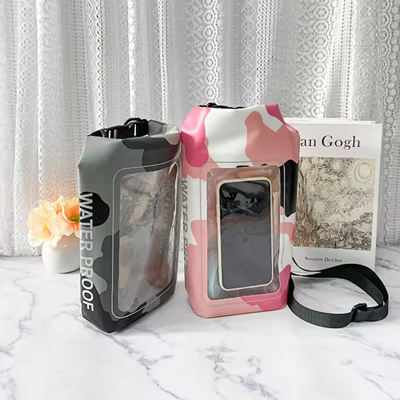 Custom Logo PVC Dry Sack Fashionable Outdoor Sports Beach Transparent Ocean Pack Waterproof Swimming Hiking Backpack Clear Wet