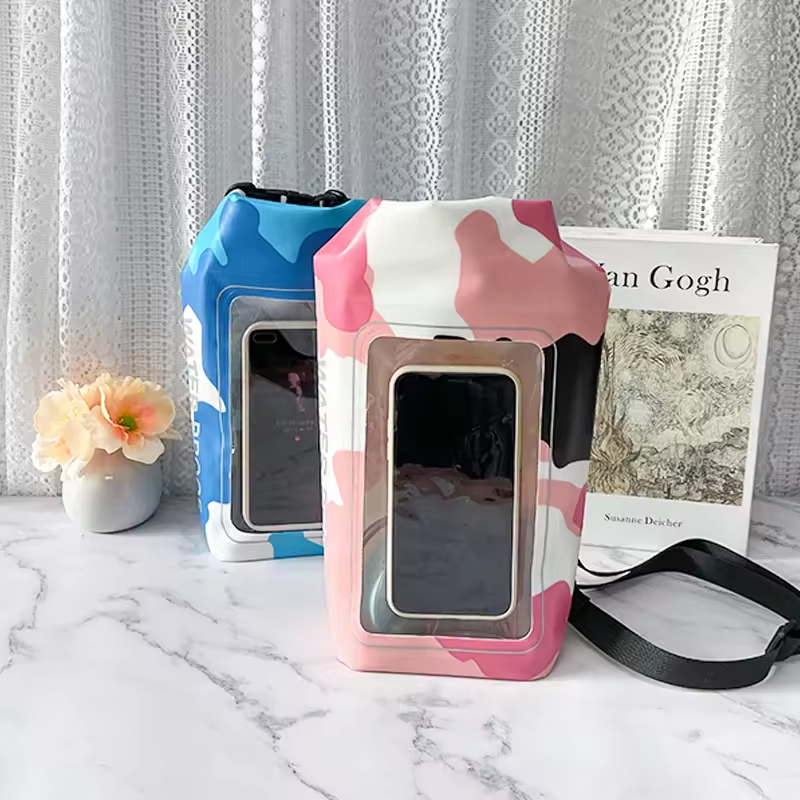 Custom Logo PVC Dry Sack Fashionable Outdoor Sports Beach Transparent Ocean Pack Waterproof Swimming Hiking Backpack Clear Wet