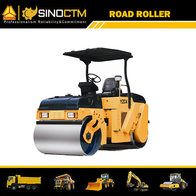 YZC4 DOUBLE DRUM VIBRATORY ROLLER,Operating Weight:4000kg