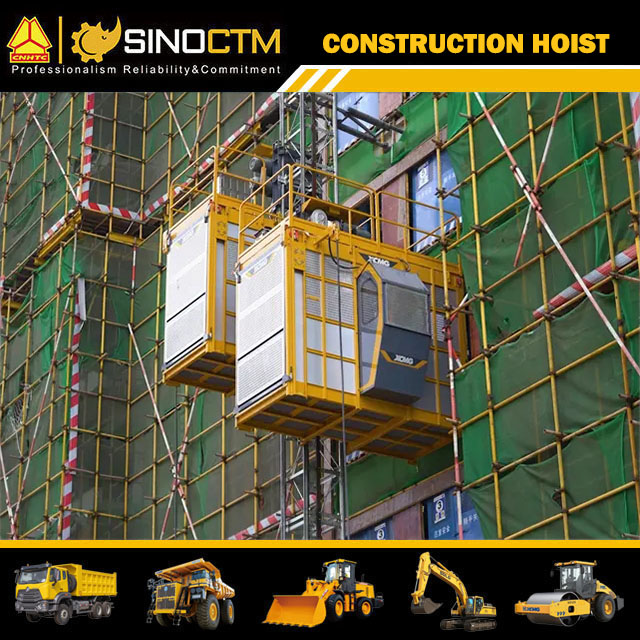SC200/200FS 2*2000kg Double Cage Fast Speed Building Construction Hoist 200m