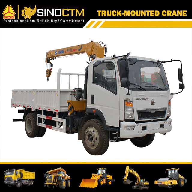 3 Ton Truck-Mounted Crane Sq3.2sk2q Telescopic Boom Crane Truck