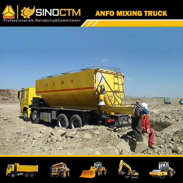 Mine HOWO ANFO explosive site mixing and charging truck Price