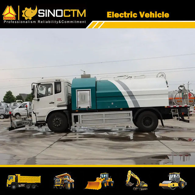 Driveway Vacuum Sweeper Front Mounted Electric Pressure Washer High Pressure Cleaning Truck