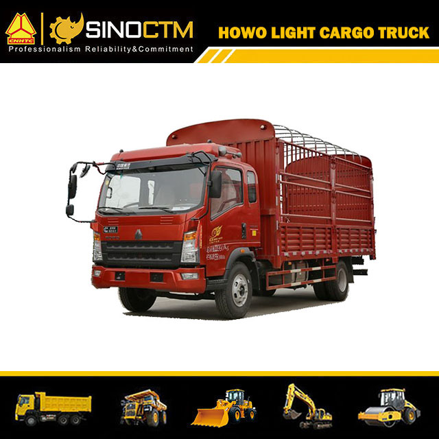 20FT Box HOWO 6 Wheeler Light Cargo Truck 10ton Capacity