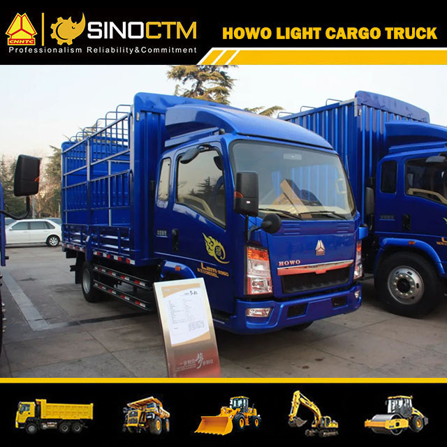 20FT Box HOWO 6 Wheeler Light Cargo Truck 10ton Capacity
