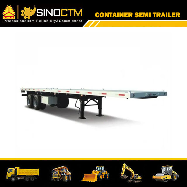 2 Axles 20FT  Heavy Duty New Container Flatbed Semi Truck Trailer