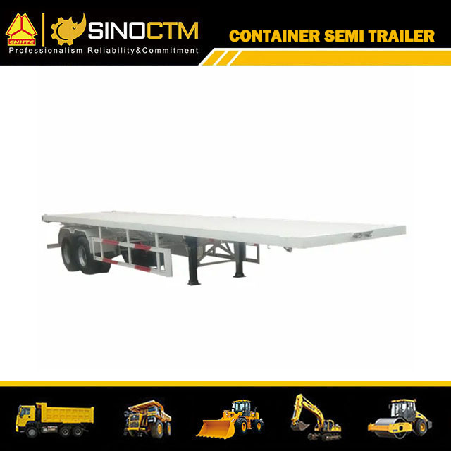 2 Axles 20FT  Heavy Duty New Container Flatbed Semi Truck Trailer