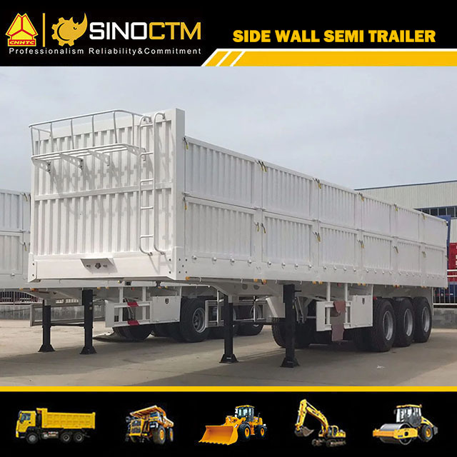 3 Axle Side Wall/Bulk Cargo Semi Trailer for Goods Transport Three Axle Bulk Cargo Semi Trailer for Goods Transport