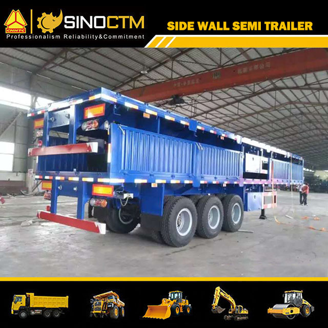 60ton 3 Axles Side Wall/Drop Side/Cargo/Side Board Truck Semi Trailer Three axles 60 ton Bulk Grain Bin Trailer