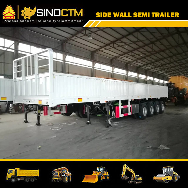 Four Axle Flatbed/Side Wall/Fence/Truck Semi Trailers