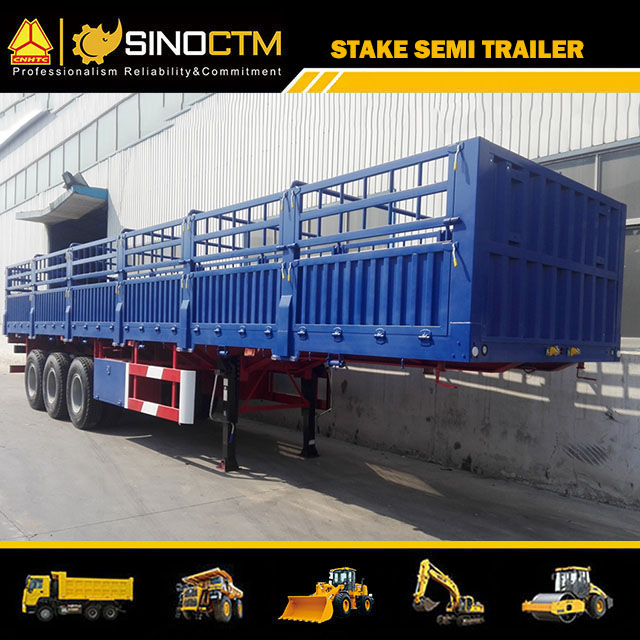 Fence Semi Trailer with Three Axles/Stake Semi Trail With 3 Axles