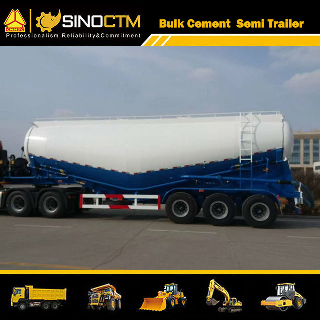 Three Axles 60m³ 60cbm Bulk Cement Transport Tanker Semi Trailer