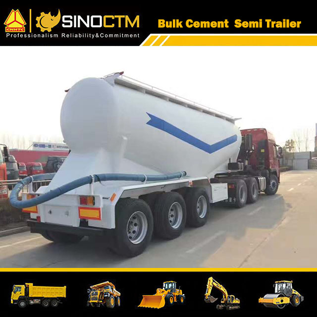 35cbm Bulk Cement Transport Tanker Semi Trailer with Hf Diesel Engine Air Compressor