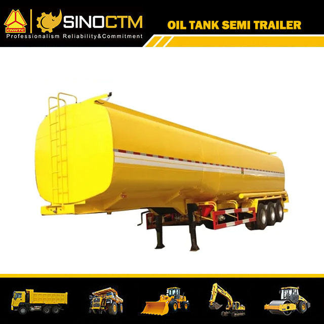 Oil Tanker Truck Trailer 3 Axle 45000 L 50m3 50cbm Carbon Steel Fuel Tanker Semi Trailer