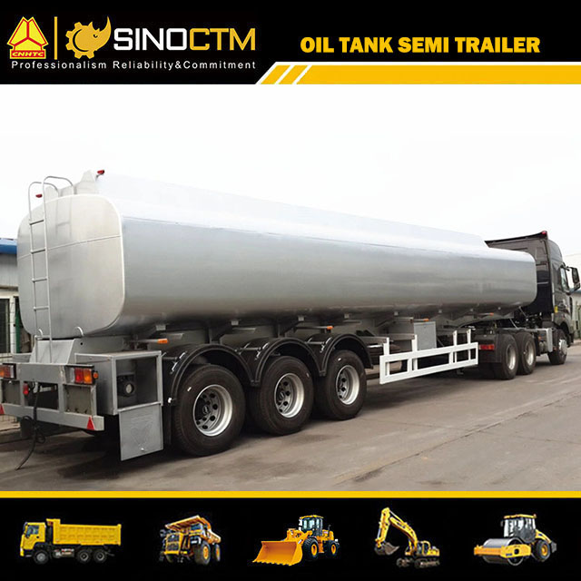 Oil Tanker Truck Trailer 3 Axle 45000 L 50m3 50cbm Carbon Steel Fuel Tanker Semi Trailer