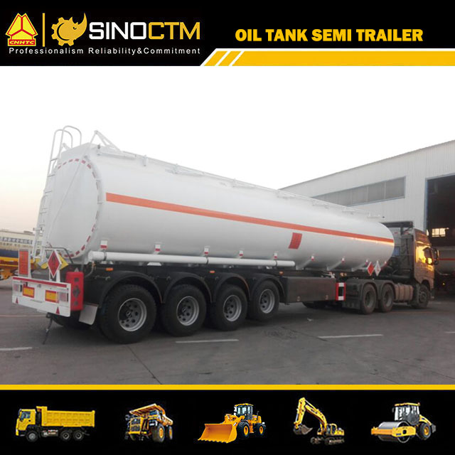 Steel Stainless Steel 45m3 Oil Tank Trailer / 45cbm Fuel Tanker Semi Truck Trailer 