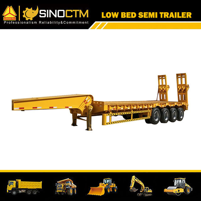 Low Bed Trailer Truck Semi Trailers for Excavator Transport