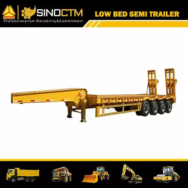 Low Bed Trailer Truck Semi Trailers for Excavator Transport