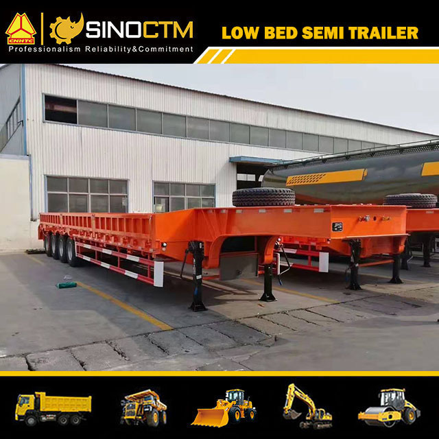 Four Axle 50-80t Low Bed Trailer Low Boy Lowbed Semi Trailer