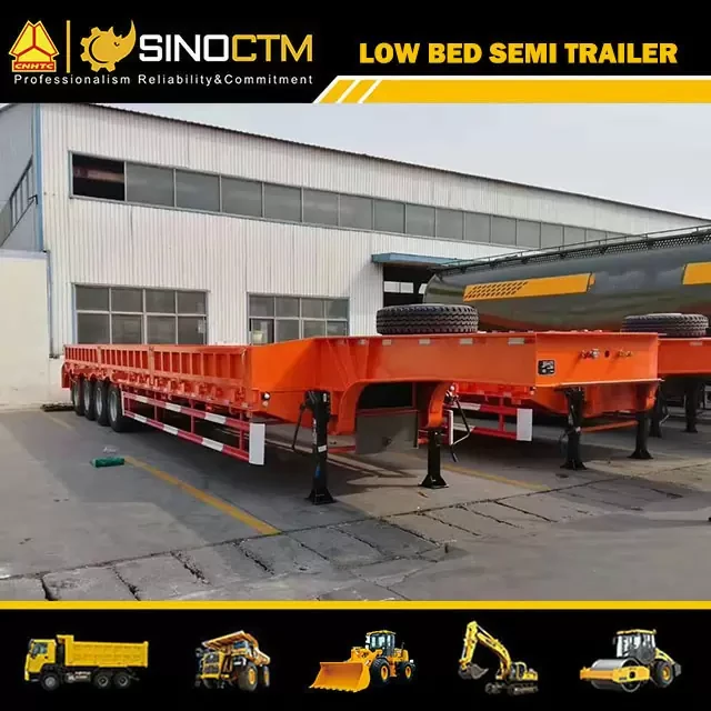 Four Axle 50-80t Low Bed Trailer Low Boy Lowbed Semi Trailer